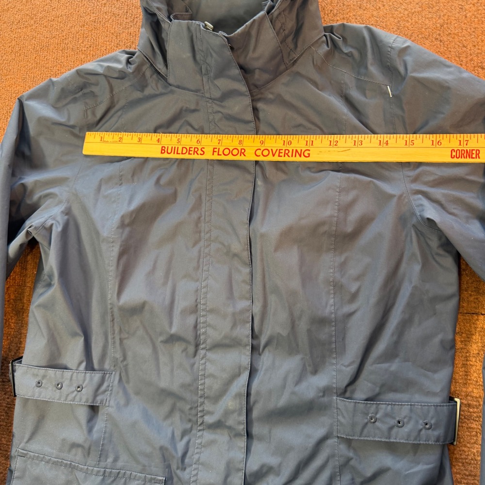 The North Face DryVent Rain Parka Jacket Womens Medium Navy Blue Hooded Coat - Picture 3 of 7
